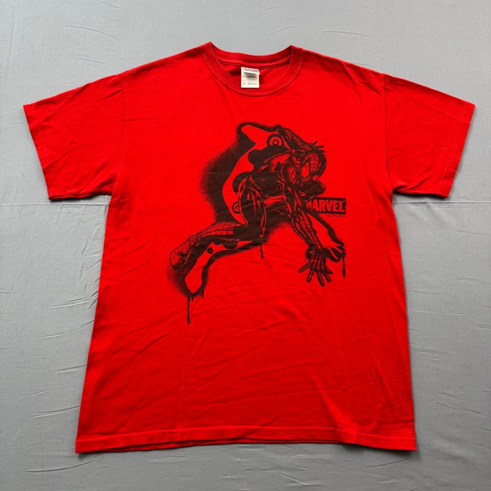 Vintage 2004 Marvel Spider-Man Graphic T-Shirt Mens Medium Red Gildan Tee Y2K